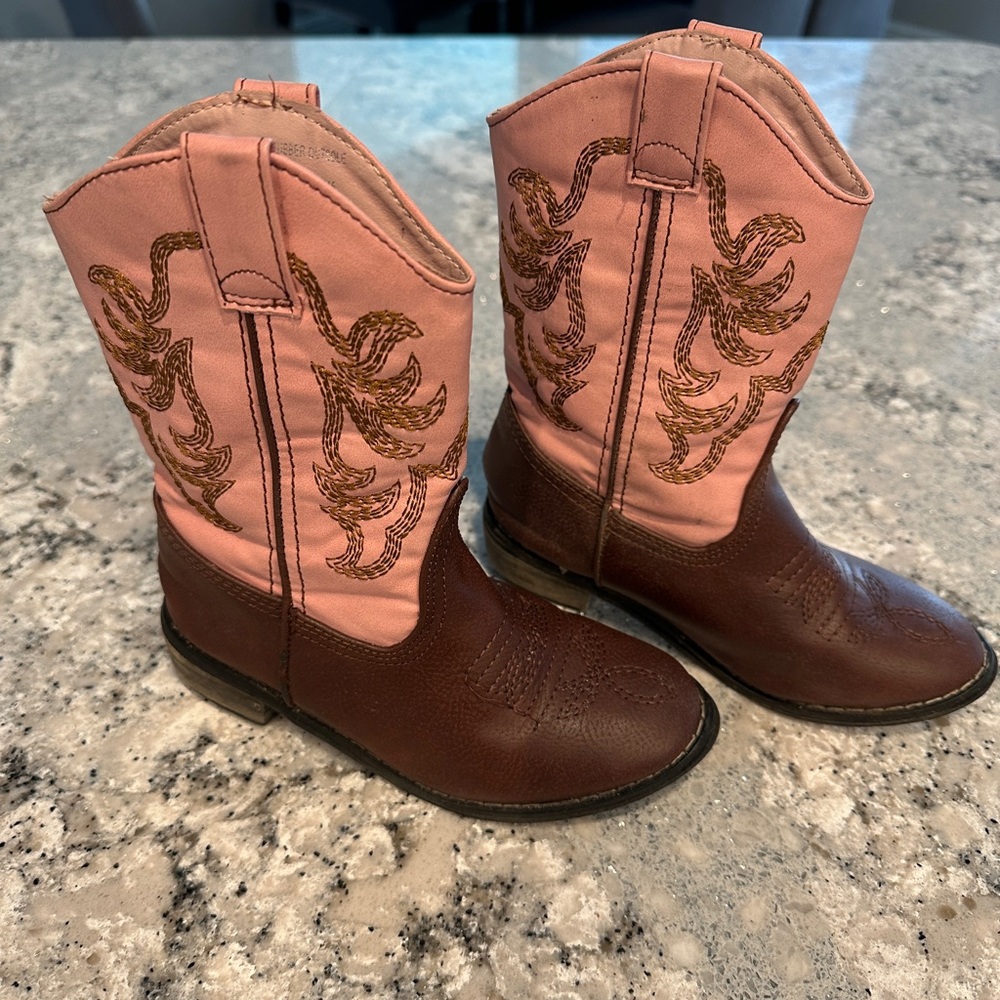 Children's Pink and Brown Cowboy Boots
